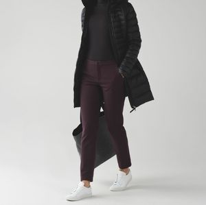 Lululemon EUC City Trek Trouser 10 Black Cherry